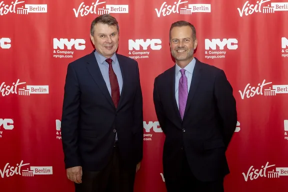 Burkhard Kieker, visitBerlin-Geschäftsführer und Fred Dixon, Präsident und CEO von NYC & Company