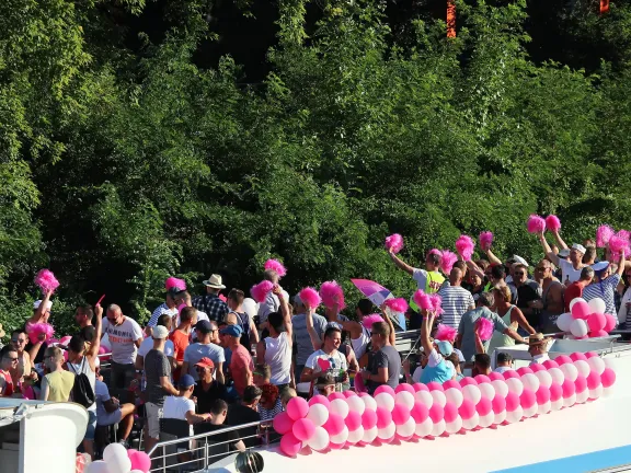 "Respect" Aktion beim CSD auf der Spree 2018