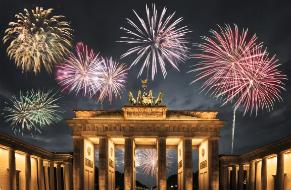 New year on the Brandenburg Tor in Berlin